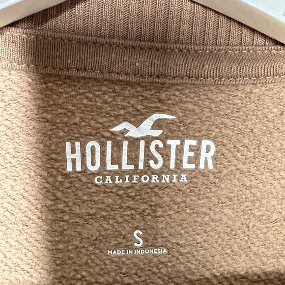 HOLLISTER Oversized Mushroom Nature Sweatshirt Tan Brown {3T47} - Picture 4 of 5